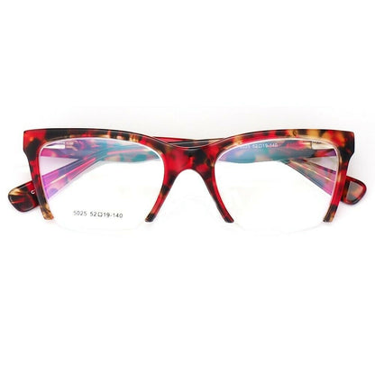 Isabelle | Lunettes œil de chat à demi-jante pour femmes | Modèle moderne de carapace de tortue semi-sans monture