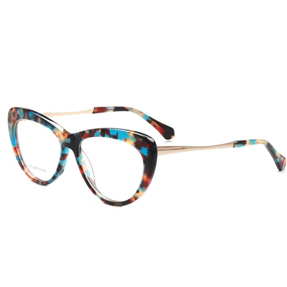 Lynwood | Cat Eye Glasses For Women w/ Tortoise Shell Pattern | Acetate Frame w/ Metal Temples
