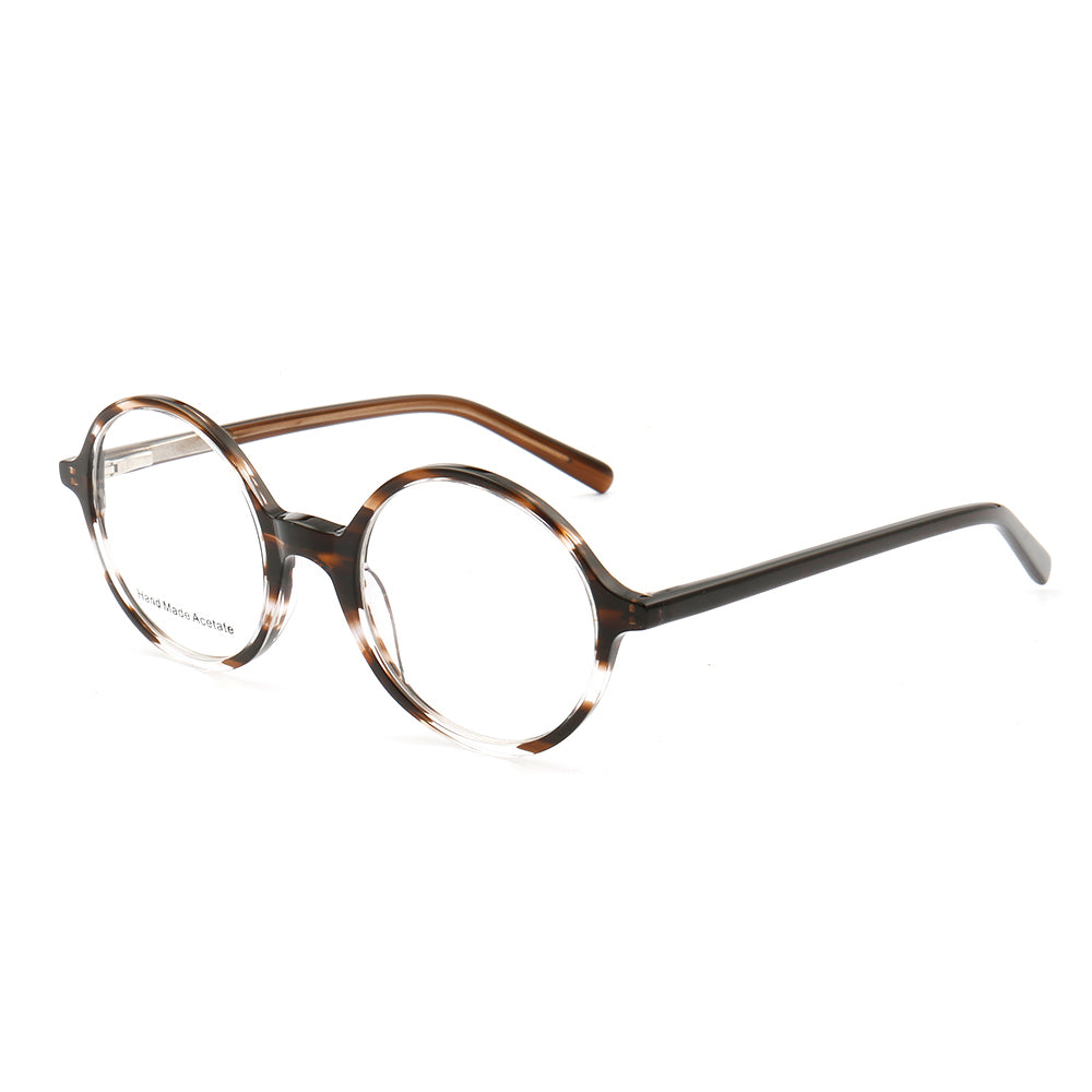 Midnight | Patterned Acetate Eyeglasses For Men & Women | Retro Round Full Rim Glasses Frames