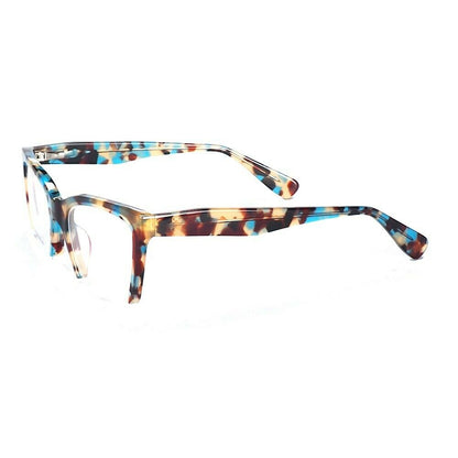 Isabelle | Lunettes œil de chat à demi-jante pour femmes | Modèle moderne de carapace de tortue semi-sans monture