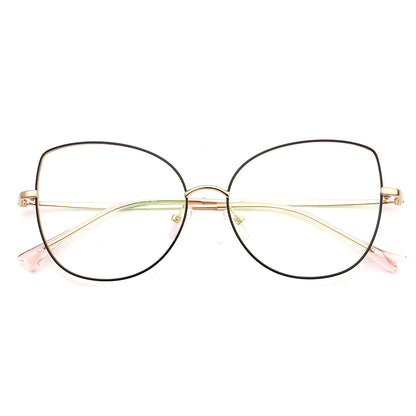 Front view of oversized metal eyeglasses for women