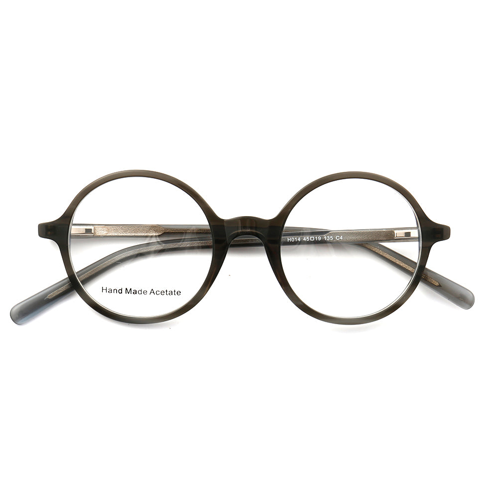 Midnight | Patterned Acetate Eyeglasses For Men & Women | Retro Round Full Rim Glasses Frames
