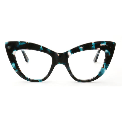 Oversized blue tortoise cat eye glasses