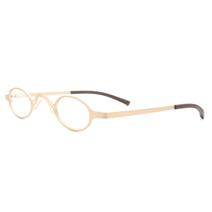 Harlow | Monturas de anteojos de negocios de forma ovalada | Gafas unisex modernas de metal.