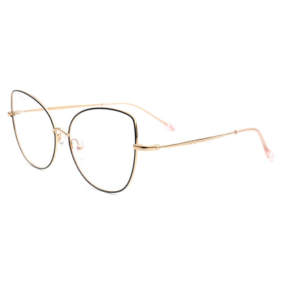 Side view of oversized butterfly shaped glasses for women