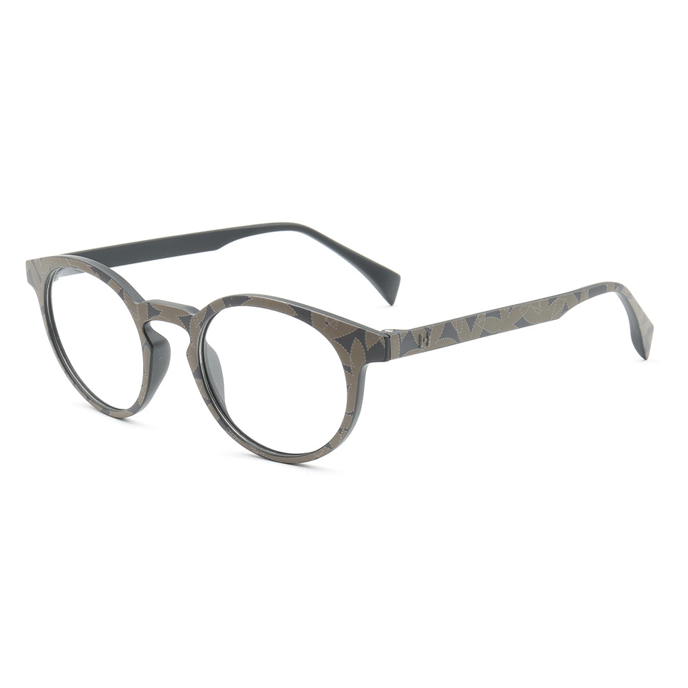 Brown leaf patterned eyeglasses