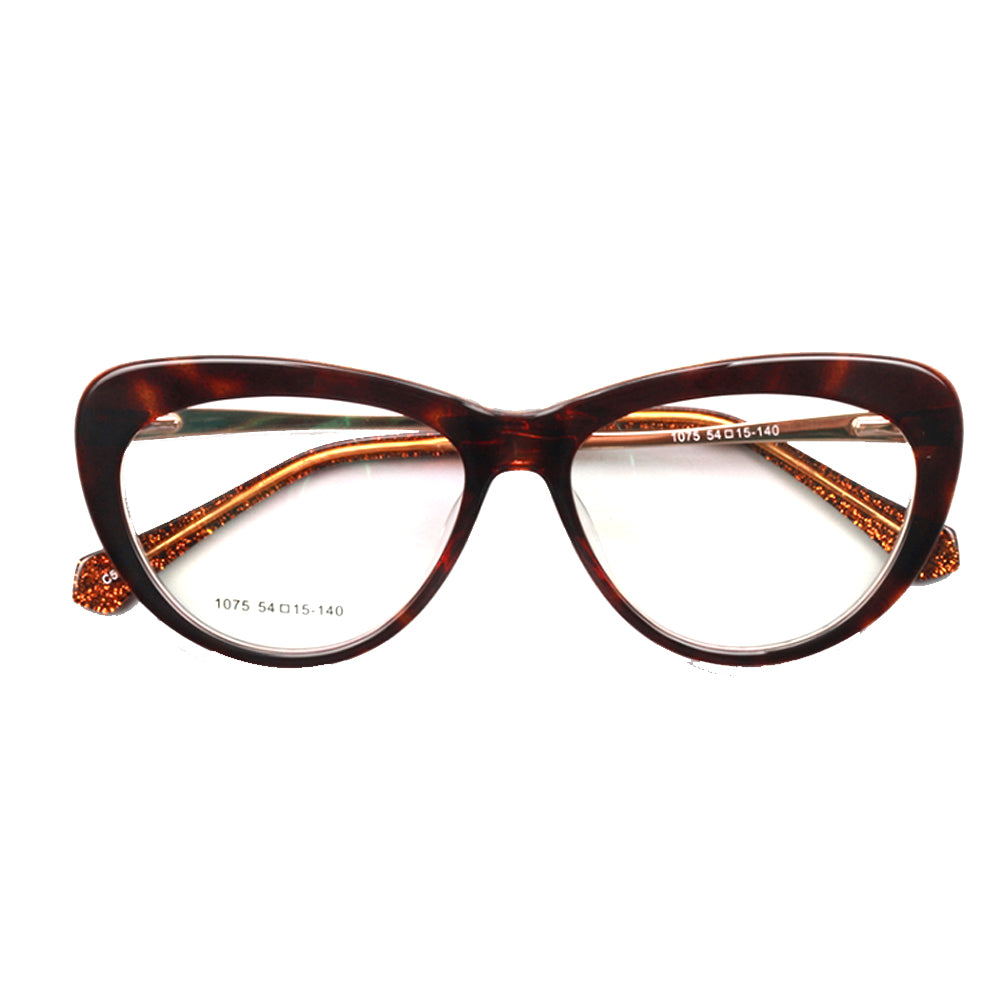 Lynwood | Cat Eye Glasses For Women w/ Tortoise Shell Pattern | Acetate Frame w/ Metal Temples