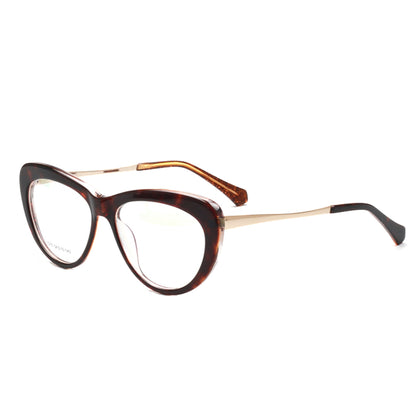 Lynwood | Gafas de ojo de gato para mujer con patrón de caparazón de tortuga | Montura de acetato con patillas de metal.