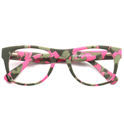 Pink camo full rim eyeglass frames