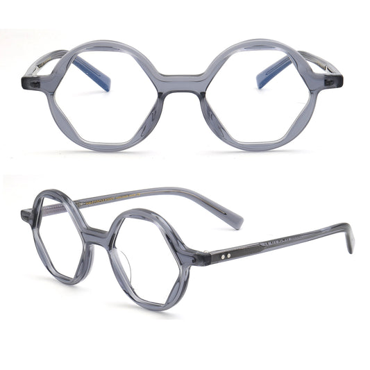a pair of hexagon shaped eyeglass frames