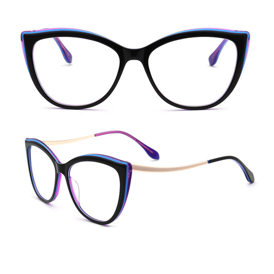 Hope | Two Toned Cat Eye Glasses For Women | Lightweight Acetate & Metal Frame