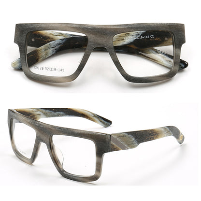 Sable | Lunettes carrées à la mode en acétate à jante complète | Cadres légers avec design à motifs moderne