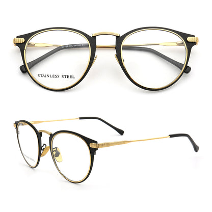 tate | Anteojos redondos vintage de acero inoxidable para hombres y mujeres | Monturas de gafas modernas y ligeras.