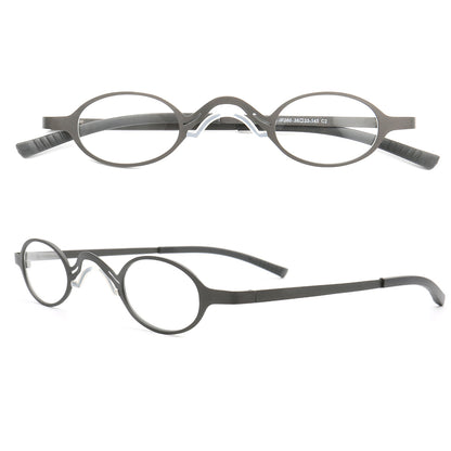 Harlow | Monturas de anteojos de negocios de forma ovalada | Gafas unisex modernas de metal.