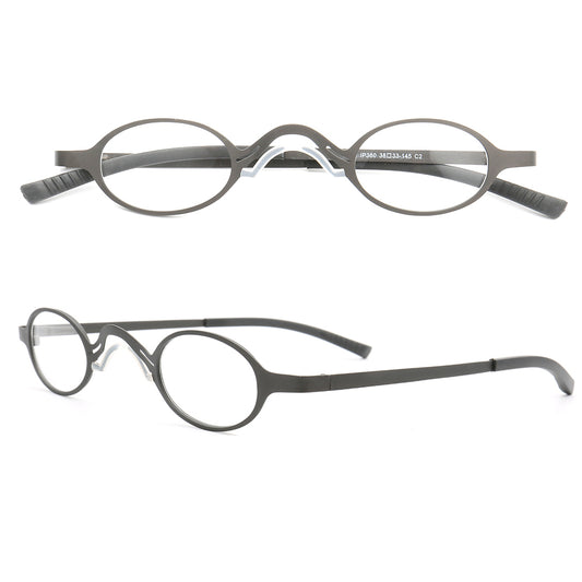 Harlow | Oval Shaped Business Eyeglass Frames | Modern Metal Unisex Glasses