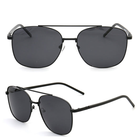 black double bridge polarized sunglasses