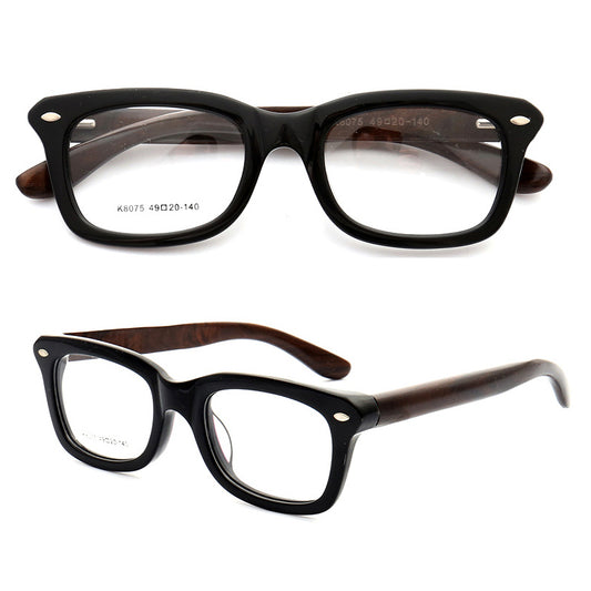 Classic square full rim wooden eyeglass frames