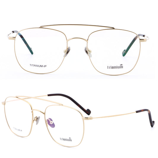 Sergio | Old School Titanium Eyeglasses | 80s Flat Top Frame For Men & Women
