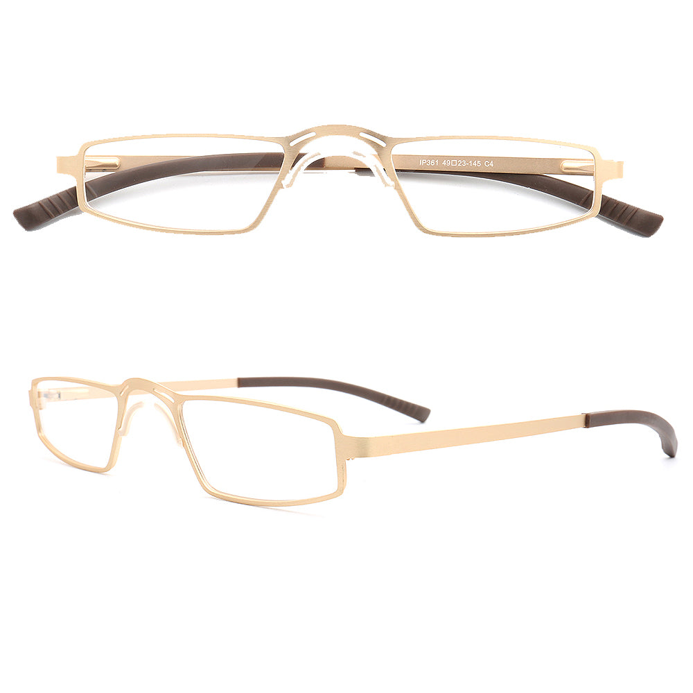 Edward | Full Rim Rectangle Shaped Metal Glasses | Modern Business Des ...