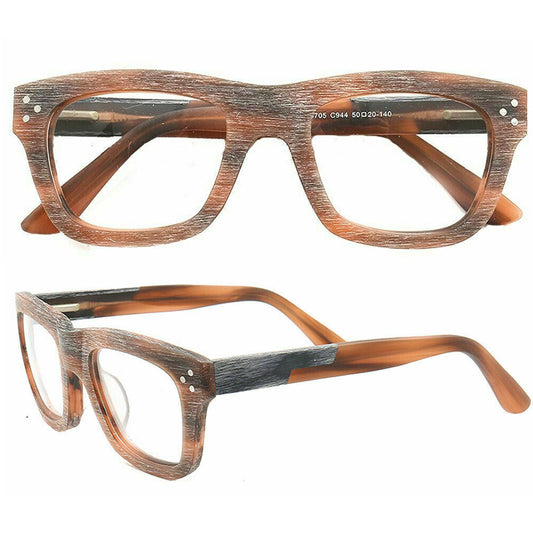 Phoenix | Wood & Acetate Composite Eyeglass Frames | Square Full Rim Unisex Glasses