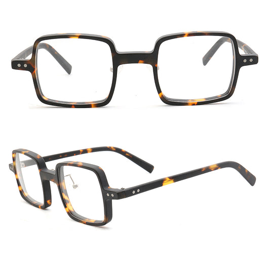 Front and side view of full rim tortoise glasses