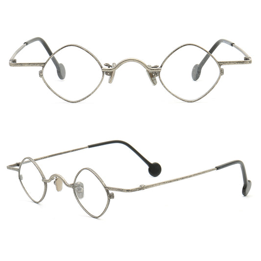 Shield shaped full rim metal eyeglass frames