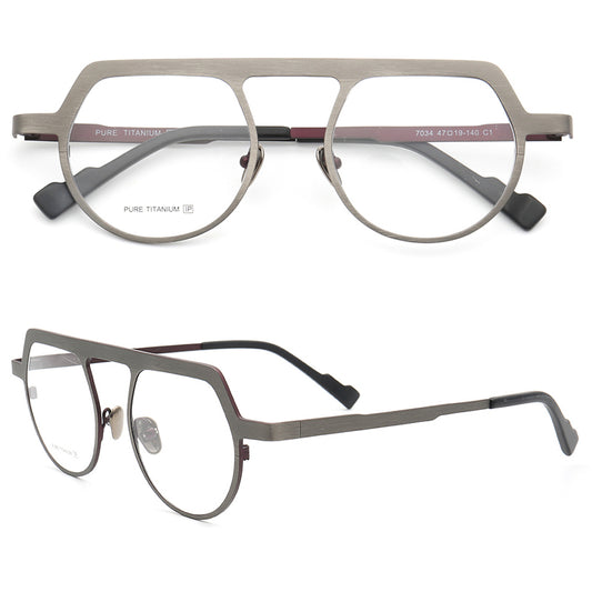 Milo | Vintage 80s Style Pure Titanium Eyeglass Frames | Retro Pilot Style Unisex Glasses
