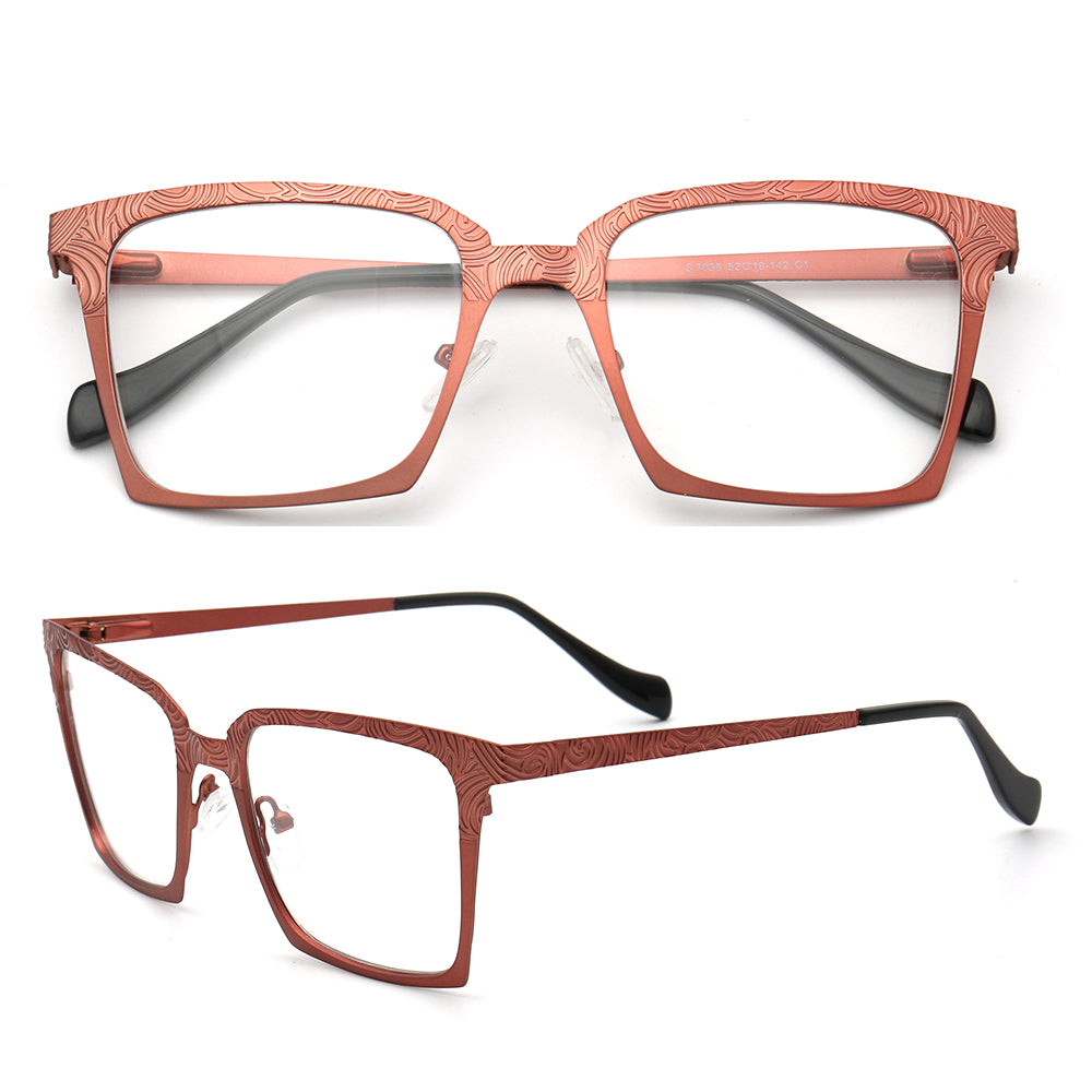Full Rim Style Frame Aspen | Modern Square Stainless Steel Eyeglass Frames | Full Rim Durab ...