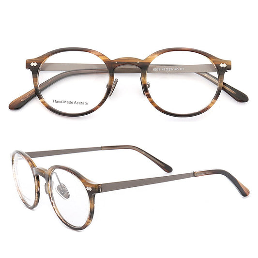 Metal and acetate round eyeglass frames