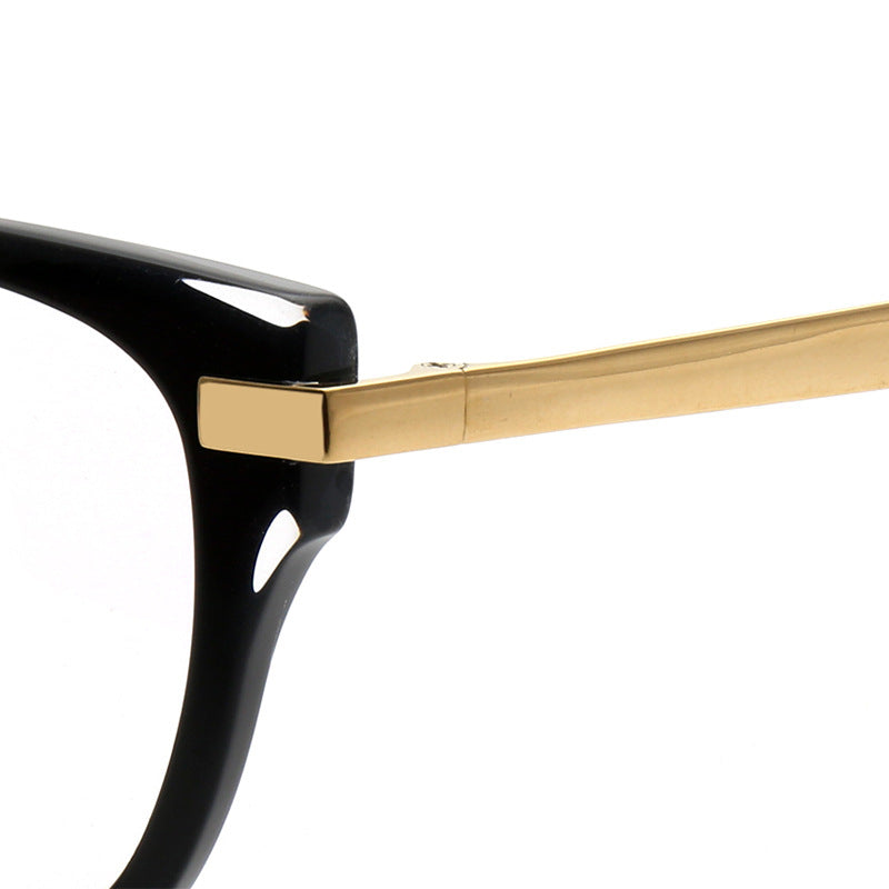 Temple of black and gold titanium eyeglasses