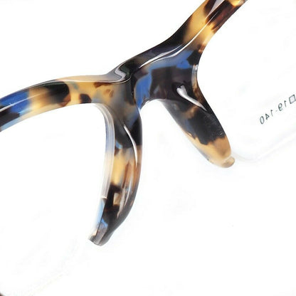 Isabelle | Lunettes œil de chat à demi-jante pour femmes | Modèle moderne de carapace de tortue semi-sans monture