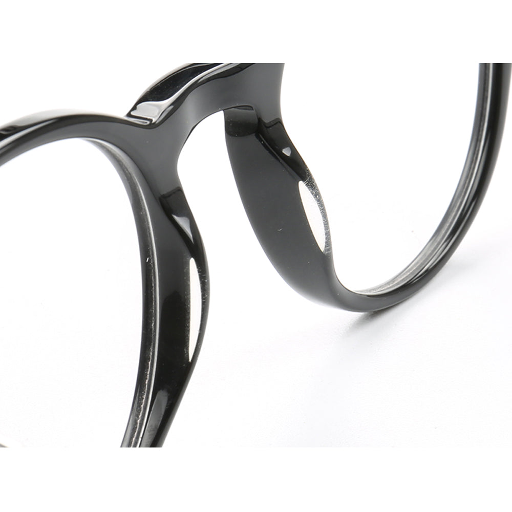Bridge of black acetate glasses frames
