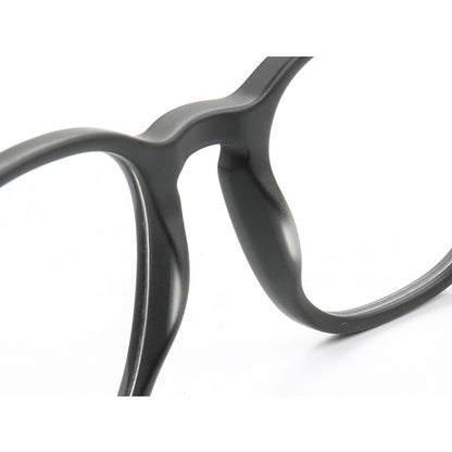 Bridge of black full rim acetate eyeglasses frames