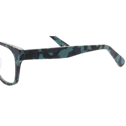 Temple of blue camo full rim eyeglass frames