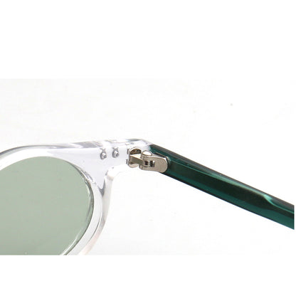 Inner hinge of clear oval polarized sunglasses
