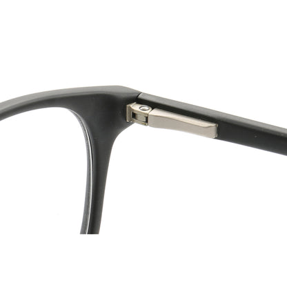 Inner hinge of black full rim acetate eyeglasses