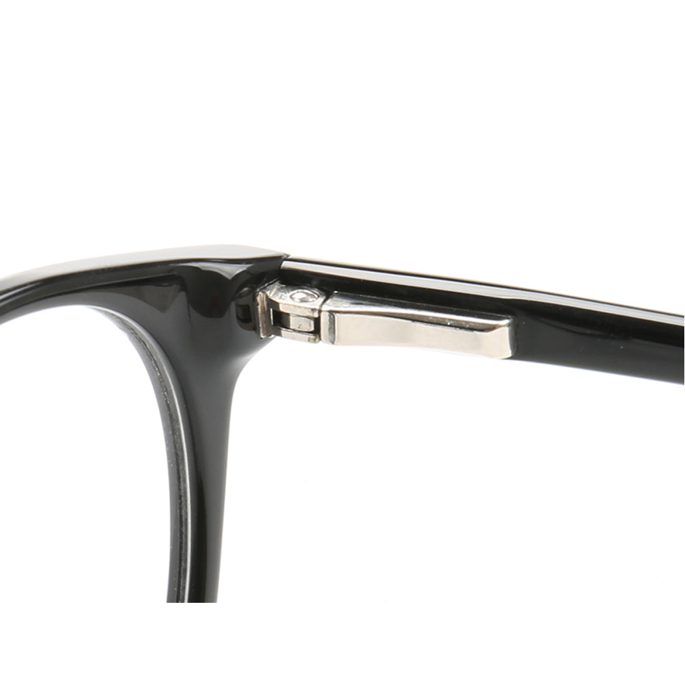 Inner hinge of black acetate glasses frames