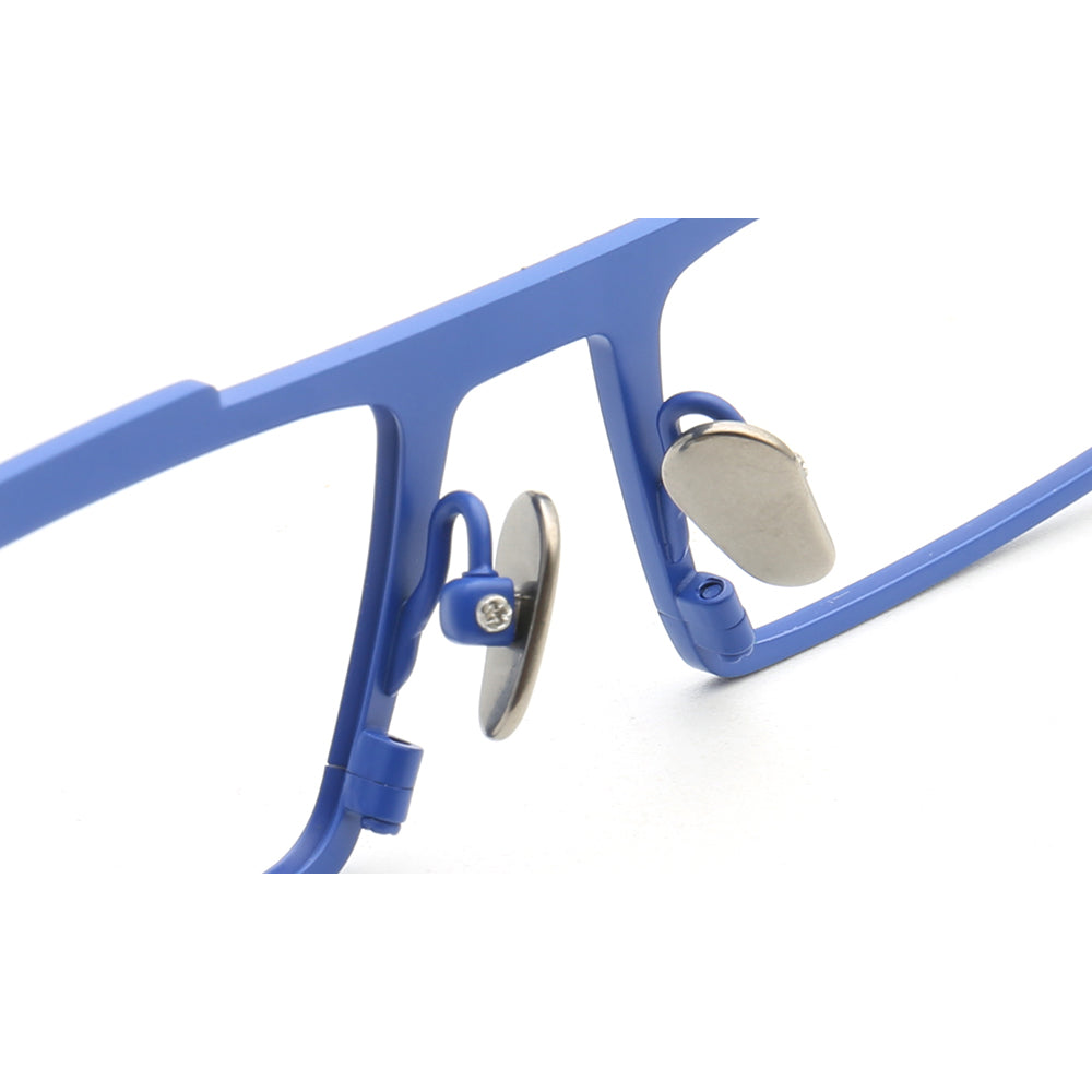 Vernon | Sleek Rectangular Titanium Eyeglass Frames | Modern Two Toned Full Rim Glasses