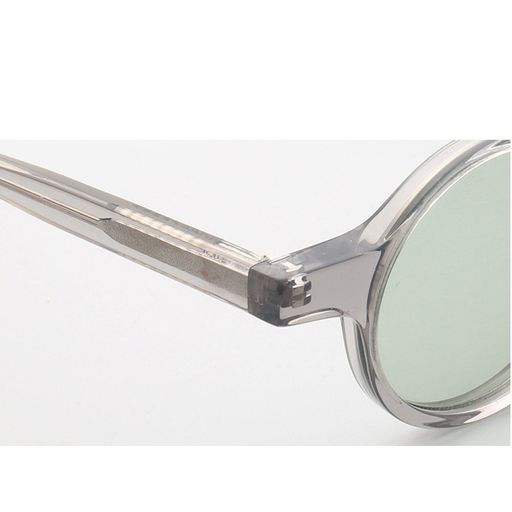 Temple of grey round polarized sunglasses