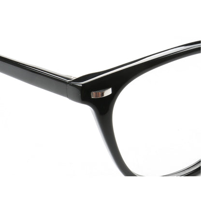 Temple of black glossy acetate eyeglasses