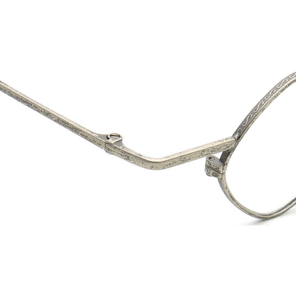 Temple of thin full rim metal eyeglass frames
