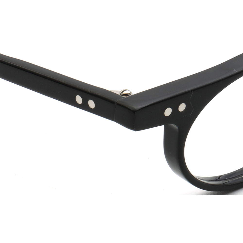 Temple piece of black oval eyeglass frames