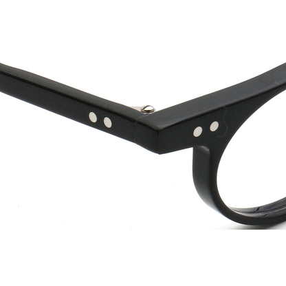 Temple piece of black oval eyeglass frames