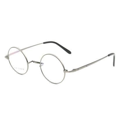 Gunmetal round retro titanium glasses