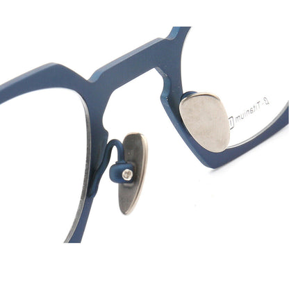 Nose pads of blue octagon shaped eyeglasses