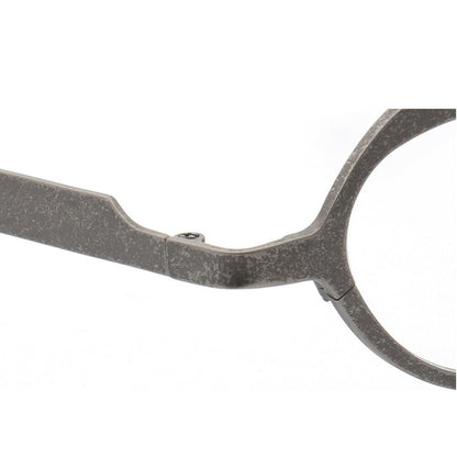 Temple of grey butterfly shaped titanium eyeglasses