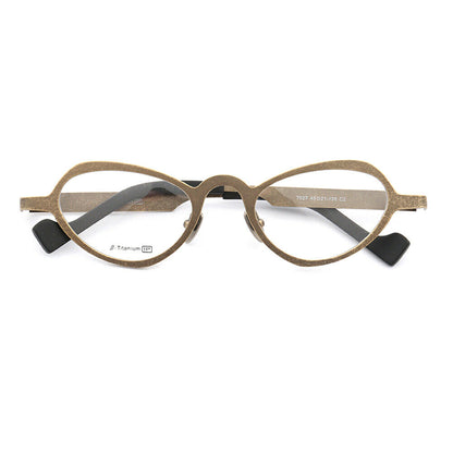 Gold butterfly shaped titanium eyeglasses