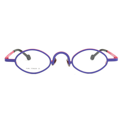 Purple and pink titanium eyeglasses