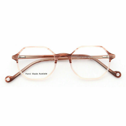 Light brown polygon shaped eyeglasses