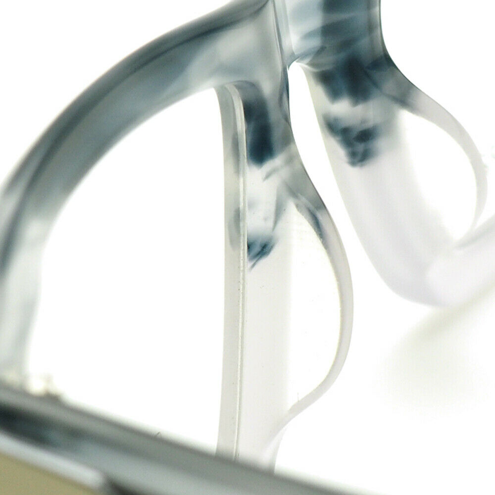 Bridge of blue acetate eyeglass frames